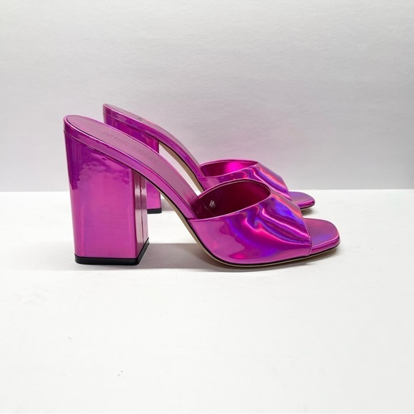 Paris Texas Anja Mules Iridescent Heels Prisma Fuchsia - Picture 2 of 8